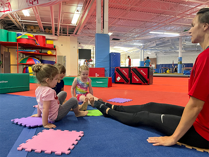 Children participating in gymnastics at Rideau Gymnastics